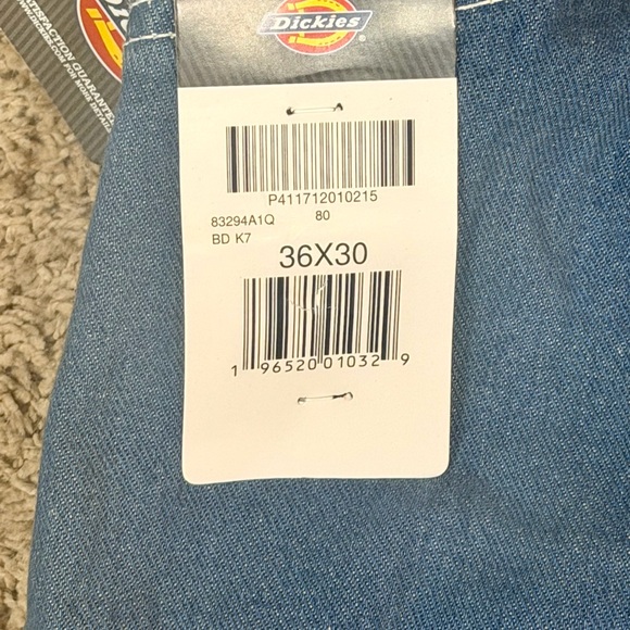 Dickies Mens Indigo Bib Overalls Workwear Cotton Overall Denim - 83294 36x30 NWT - Picture 10 of 10